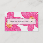 Cartes de visite Fleurs Corail Gris Fuchsia (Dos)
