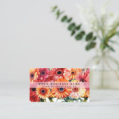 Cartes de visite Fleurs de Gerbera Brillantes (Debout devant)