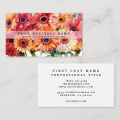 Cartes de visite Fleurs de Gerbera Brillantes (Devant / Derrière)