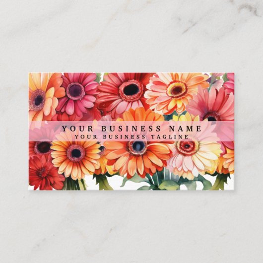 Cartes de visite Fleurs de Gerbera Brillantes (Devant)