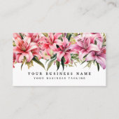Cartes de visite Fleurs de Lys Rose (Devant)