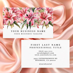 Cartes de visite Fleurs de Lys Rose