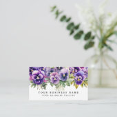 Cartes de visite Fleurs de Pensée Violette Élégant (Debout devant)