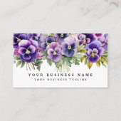 Cartes de visite Fleurs de Pensée Violette Élégant (Devant)
