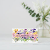 Cartes de visite Fleurs de Pensée Violettes Élégan (Debout devant)