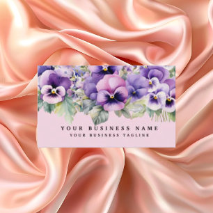 Cartes de visite Fleurs de Pensée Violettes Élégan