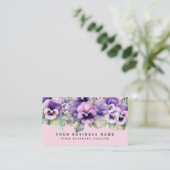 Cartes de visite Fleurs de Pensée Violettes Élégan (Debout devant)