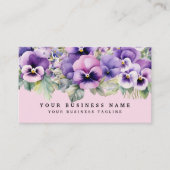 Cartes de visite Fleurs de Pensée Violettes Élégan (Devant)