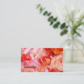 Cartes de visite Fleurs de rose orange rose (Debout devant)