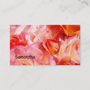 Cartes de visite Fleurs de rose orange rose