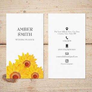 Cartes de visite Fleurs de tournesol Icônes de rés