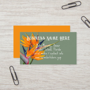 Cartes de visite Fleurs d'oiseau de paradis orange