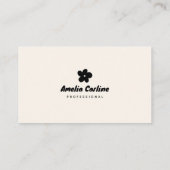 Cartes de visite fleurs rétro doodle (Dos)