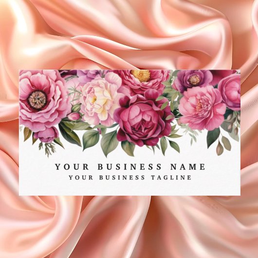 Cartes de visite Fleurs Rose Clair Élégant