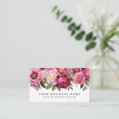 Cartes de visite Fleurs Rose Clair Élégant (Debout devant)