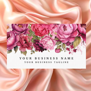 Cartes de visite Fleurs Rose Clair Élégant Entrepr
