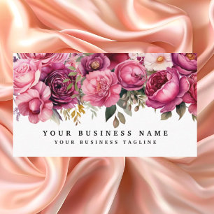 Cartes de visite Fleurs Rose Clair Élégant Entrepr