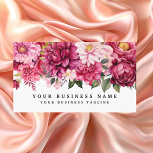 Cartes de visite Fleurs Rose Clair Élégant pour En
