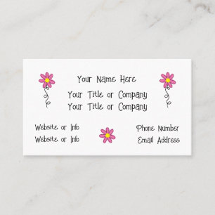 Cartes de visite Fleurs Roses Simples et Douces po