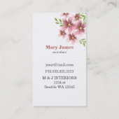 Cartes de visite Floral Blush (Dos)