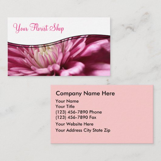 Cartes de visite florales (Devant / Derrière)