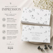 Cartes de visite florales minimalistes