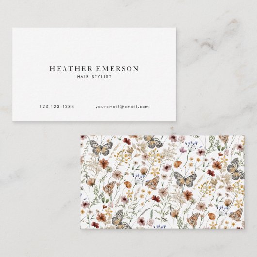 Cartes de visite florales simples (Devant / Derrière)
