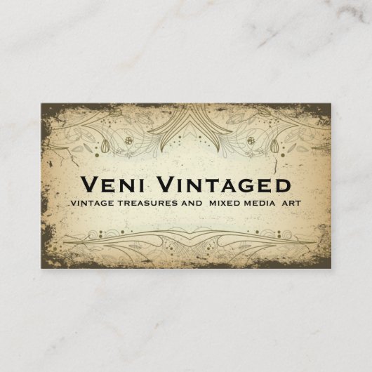 Cartes de visite floraux affligés par cru (Devant)