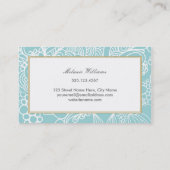 Cartes de visite floraux Aqua modernes (Dos)