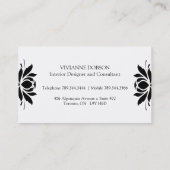 Cartes de visite floraux chics et élégants (Dos)