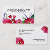 Cartes de visite floraux d'aquarelle (Devant / Derrière)