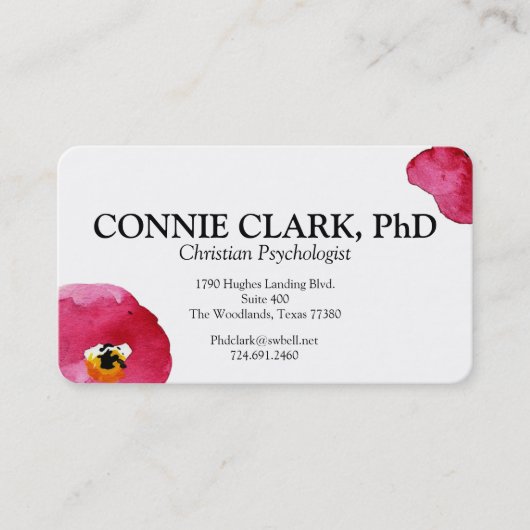 Cartes de visite floraux d'aquarelle (Devant)