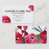 Cartes de visite floraux d'aquarelle (Devant / Derrière)