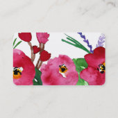 Cartes de visite floraux d'aquarelle (Dos)