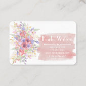 Cartes de visite floraux d'aquarelle avec du (Dos)