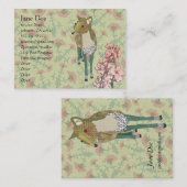 Cartes de visite floraux de cerfs communs (Devant / Derrière)
