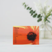 Cartes de visite floraux de corail orange (Debout devant)