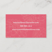 Cartes de visite floraux de dahlia (Dos)