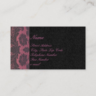 Cartes de visite floraux de dentelle noirs et
