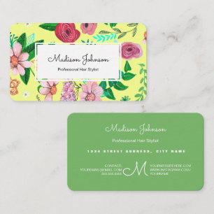 Cartes de visite floraux de la coutume de