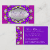 Cartes de visite floraux de l'Aura rose violet (Devant / Derrière)