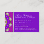 Cartes de visite floraux de l'Aura rose violet (Dos)