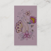 Cartes de visite floraux de paon (Dos)
