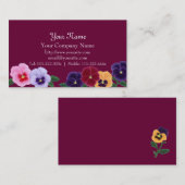 Cartes de visite floraux de pensées (Devant / Derrière)