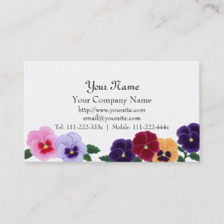 Cartes de visite floraux de pensées
