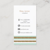 cartes de visite floraux d'or menthe (Dos)