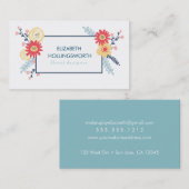 Cartes de visite floraux graphiques (Devant / Derrière)