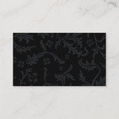 Cartes de visite floraux noirs et blancs (Dos)