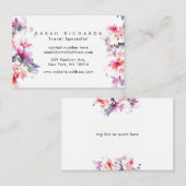Cartes de visite floraux personnalisés de couleur (Devant / Derrière)