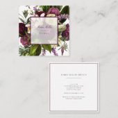 Cartes de visite floraux pourpres (Devant / Derrière)